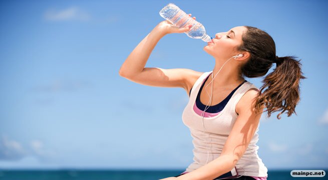 girl drinking water